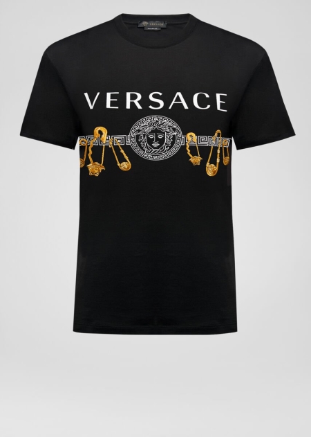 Tricouri Versace Versace Safety Pin Print Barbati | QZGSXMV-21